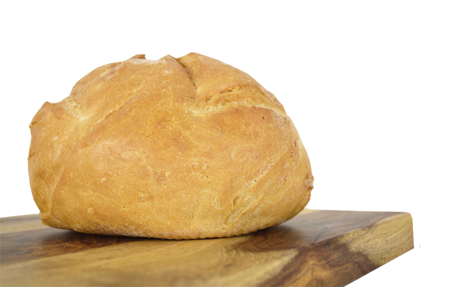 Freshly baked bread against black background