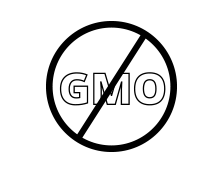 Black and white non-GMO emblem
