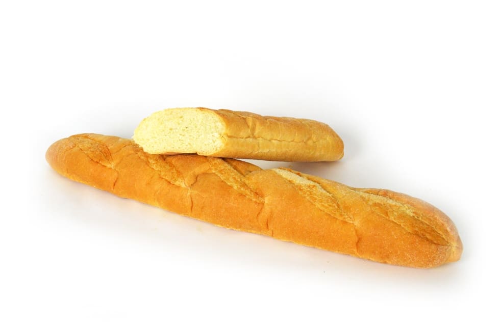French baguette with sliced piece