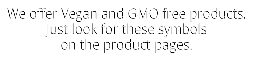Vegan and GMO-free product symbols notice